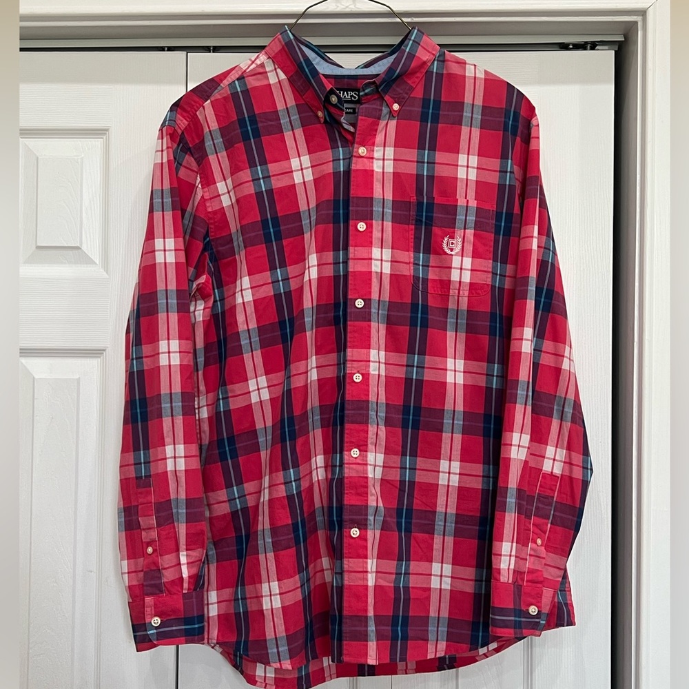 Pink and blue chaps button down